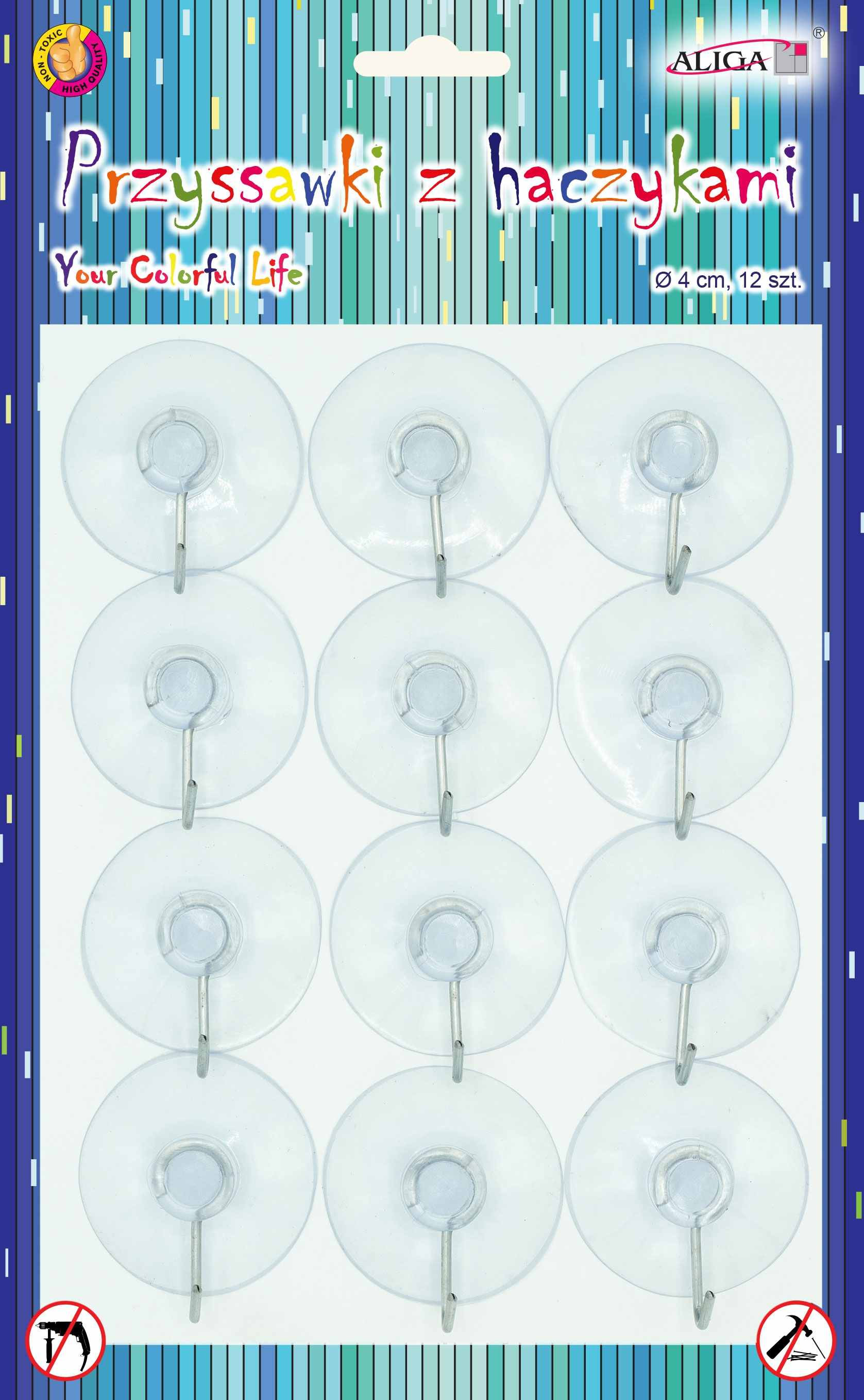 Przyssawka z haczykiem 4 cm  (12) PH-3066 ALIGA